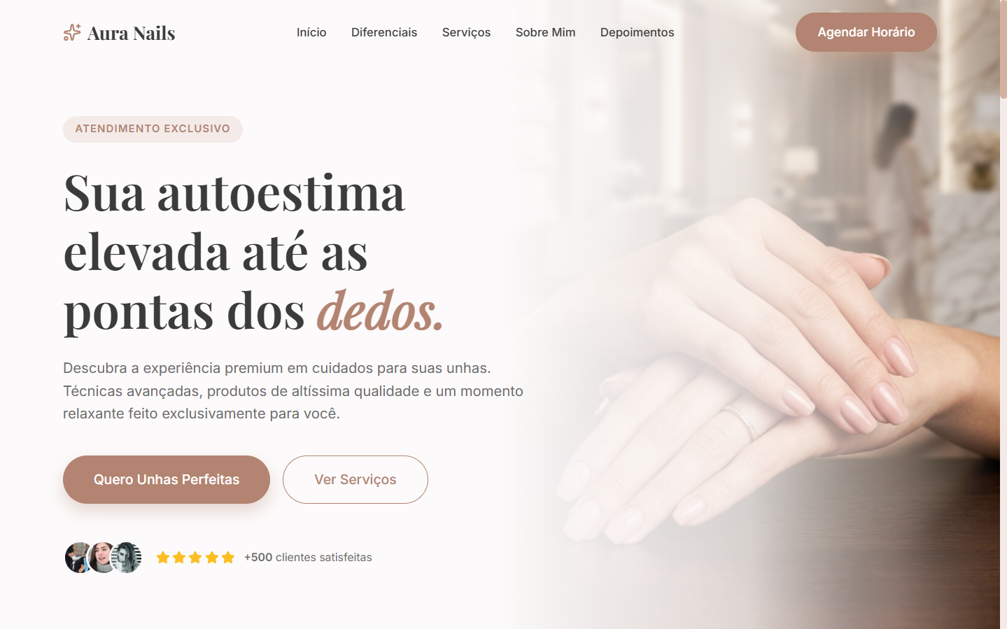 Landing page Aura Nails — Esmalteria Premium