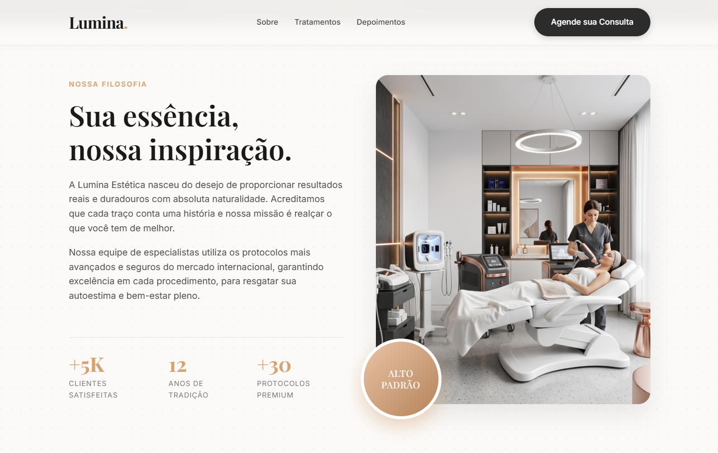 Landing page Lumina Estética — Clínica de Estética