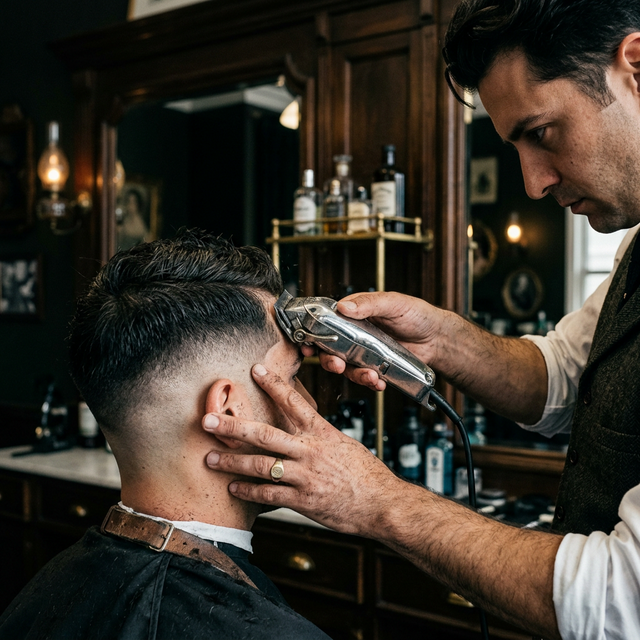 Corte de cabelo com máquina vintage